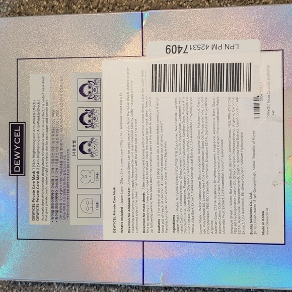 Dewycel Hydrating Luxury Face Mask NIB Korean Skincare - Picture 3 of 4